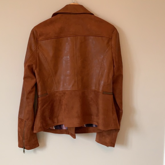 NWT Anthropologie Brown Biker Jacket- Size M - Picture 2 of 6